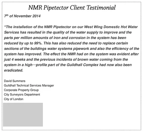 Statement by the Guildhall Technical Services Manager, City of London (November 7, 2014) (page 1)